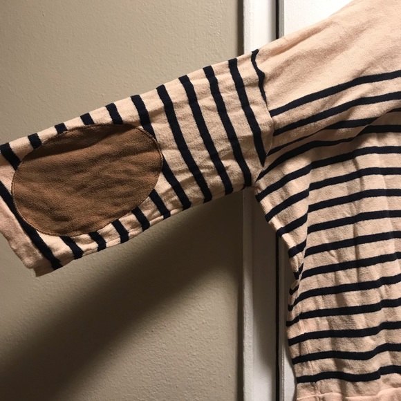 Vera Lucci Size Fits Most Cream Navy Blue Crop Top - Picture 3 of 4